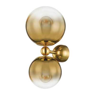 Corbett Kyoto 2 Light Vintage Polished Brass Wall Sconce Wall Light