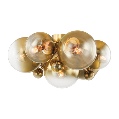Corbett Kyoto 7 Light Vintage Polished Brass Flush Mount Ceiling Light