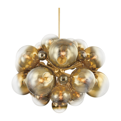 Corbett Kyoto 25 Light Vintage Polished Brass Chandelier Ceiling Light