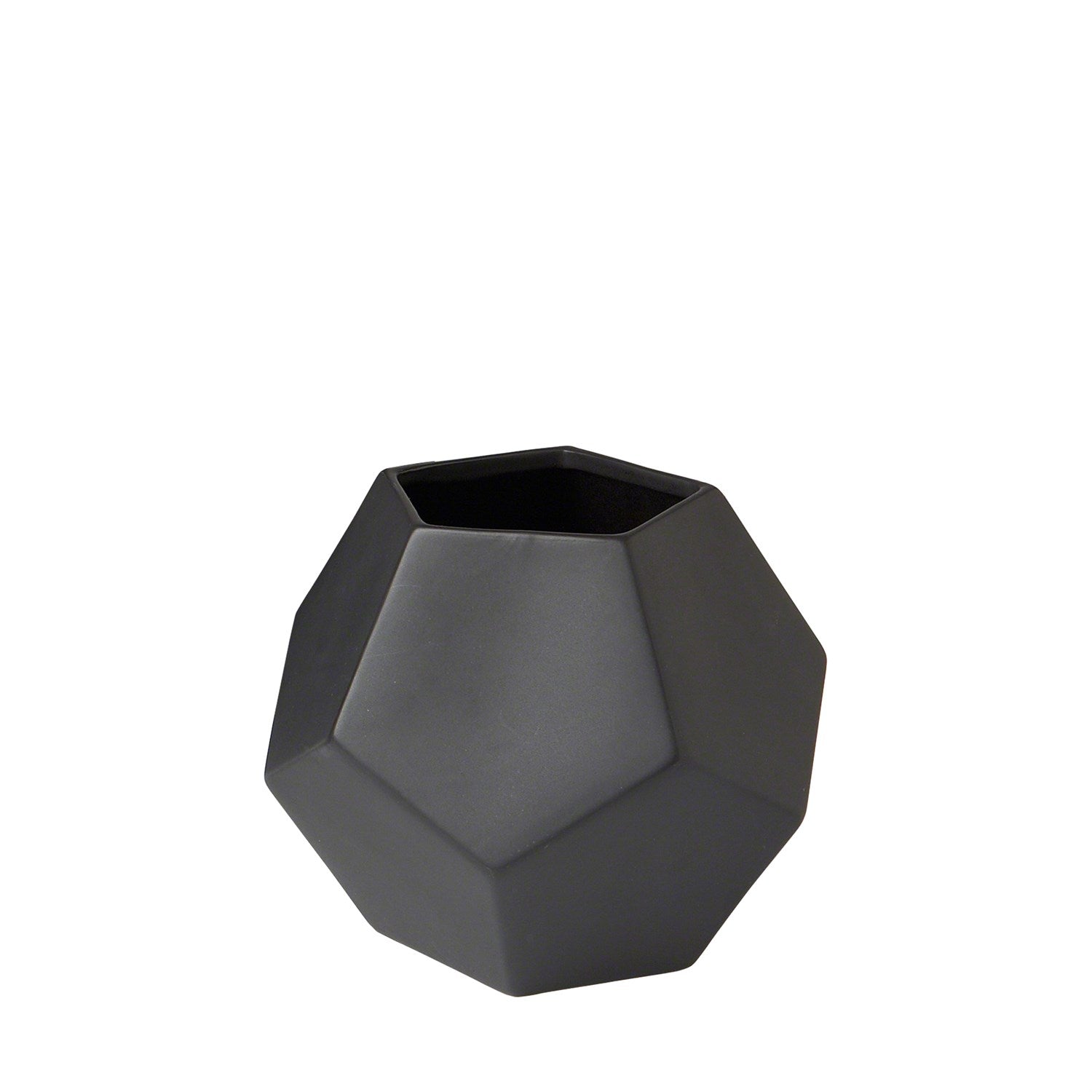 Global Views Matte Black Faceted Vase