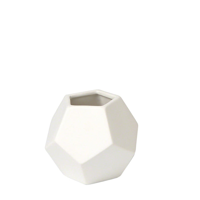Global Views Faceted Vase - Matte White