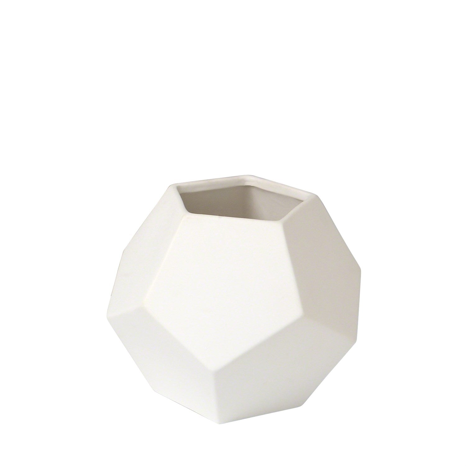 Global Views Matte White Faceted Vase