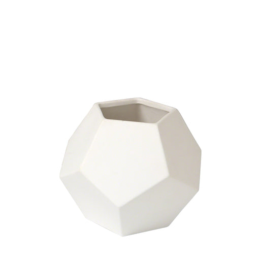 Global Views Faceted Vase - Matte White