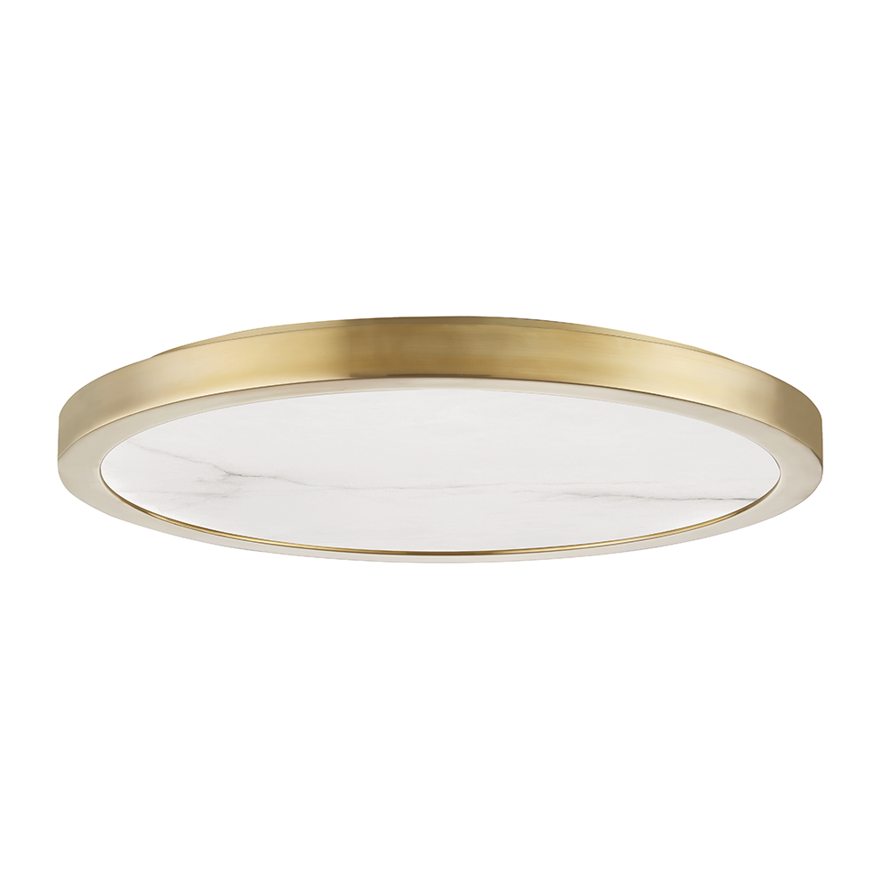 Hudson Valley Lighting Woodhaven 1 Light 18 inch Aged Brass Flush Mount Ceiling Light