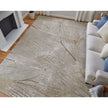 Feizy Waldor 39NBF Modern Abstract in Taupe/Brown/Silver