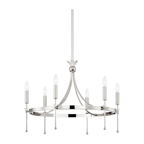 Hudson Valley Lighting Gates 6 Light 26.75 inch Chandelier Ceiling Light