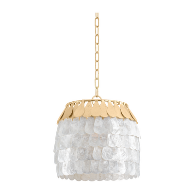 Corbett Coralie 1 Light Vintage Gold Leaf Pendant Ceiling Light