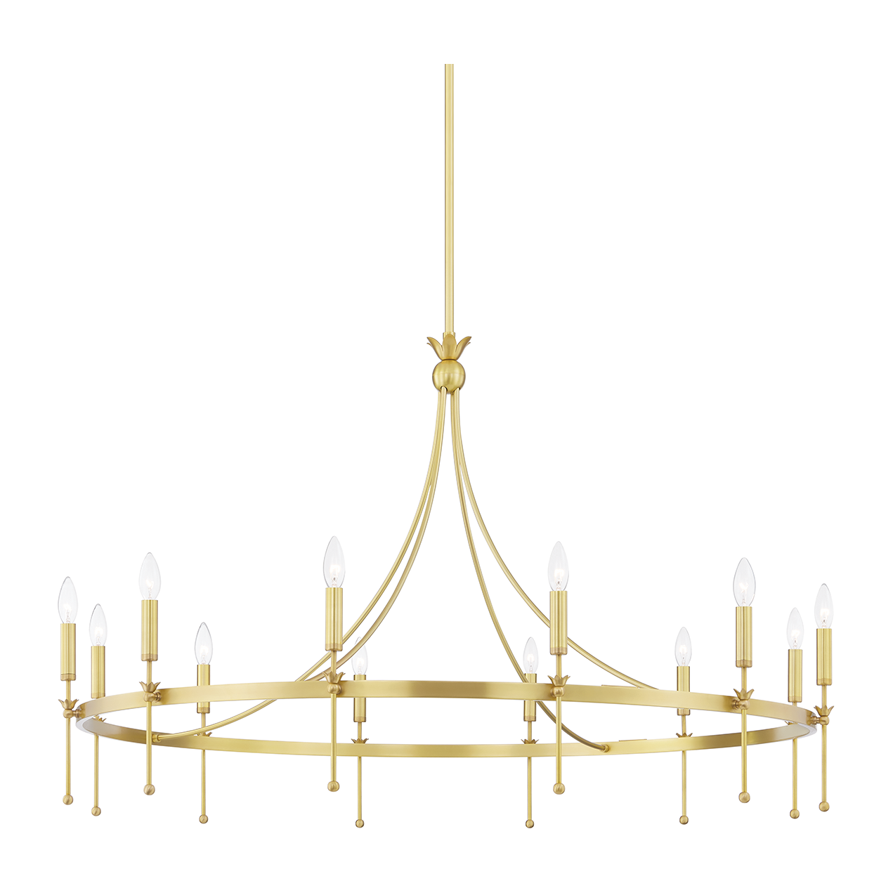 Hudson Valley Lighting Gates 12 Light 50.5 inch Aged Brass Chandelier Ceiling Light