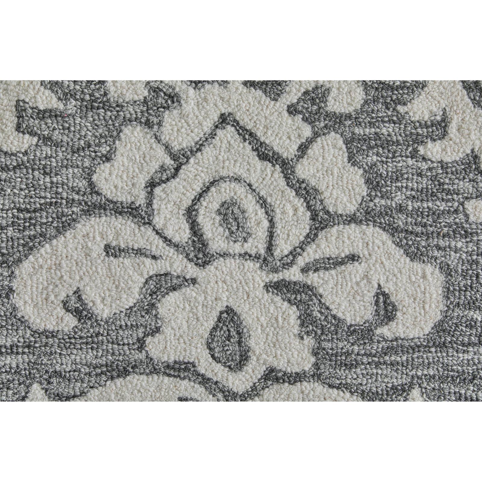 Feizy Belfort 8A26F Traditional Floral & Botanical Rug in Gray/Ivory/Black