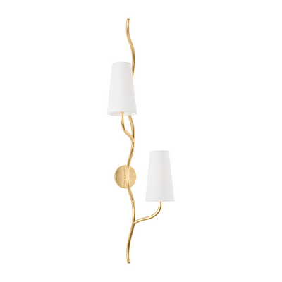 Corbett Cortona 2 Light Vintage Gold Leaf Wall Sconce Wall Light