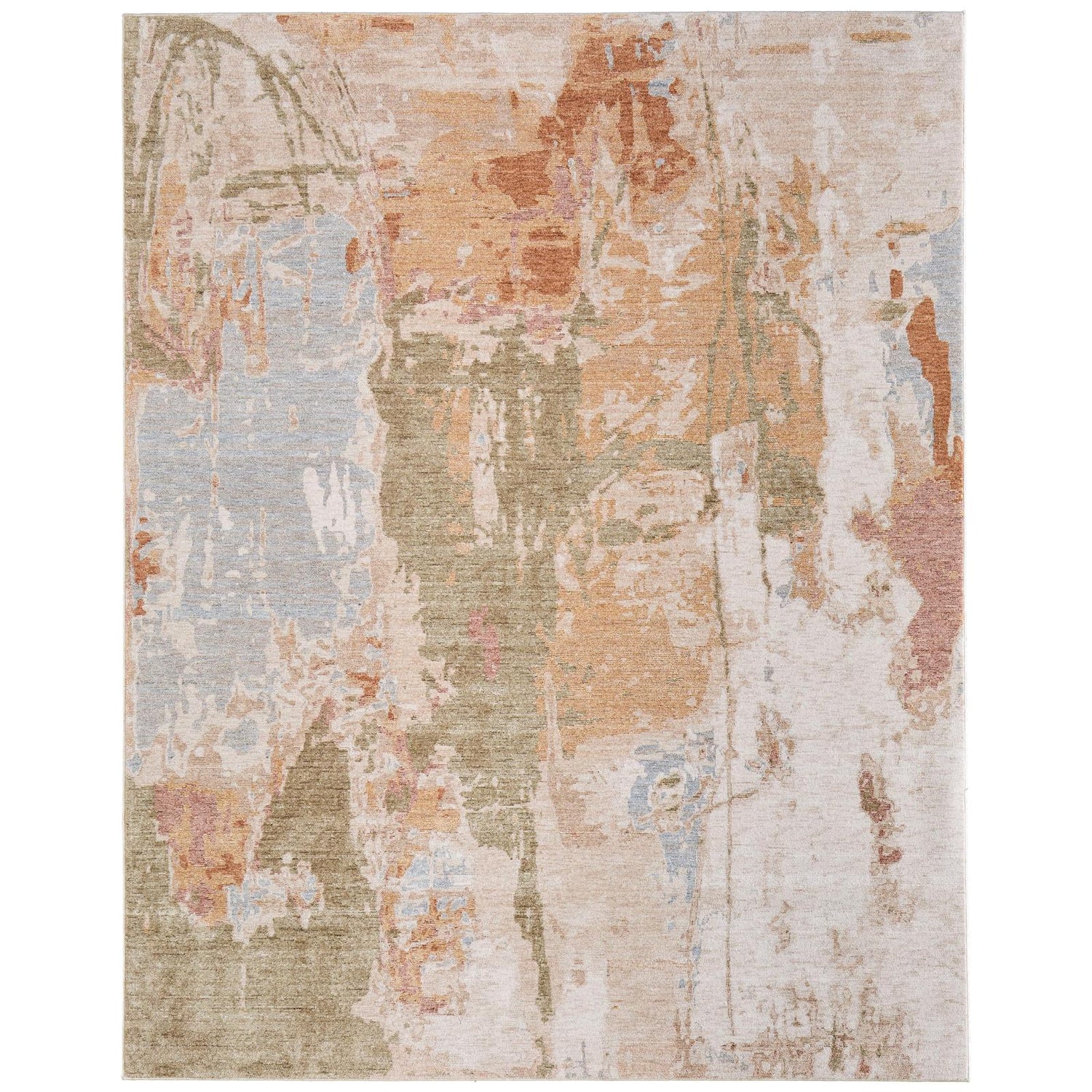 Feizy Pearson 39SRF Modern Abstract, Ivory/Green/Tan, Rug