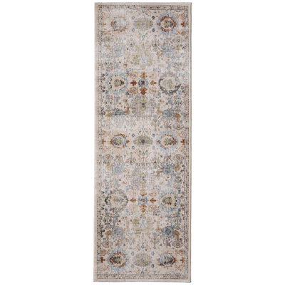 Feizy Melrose 39P5F Traditional Floral & Botanical Rug in Tan/Blue/Red