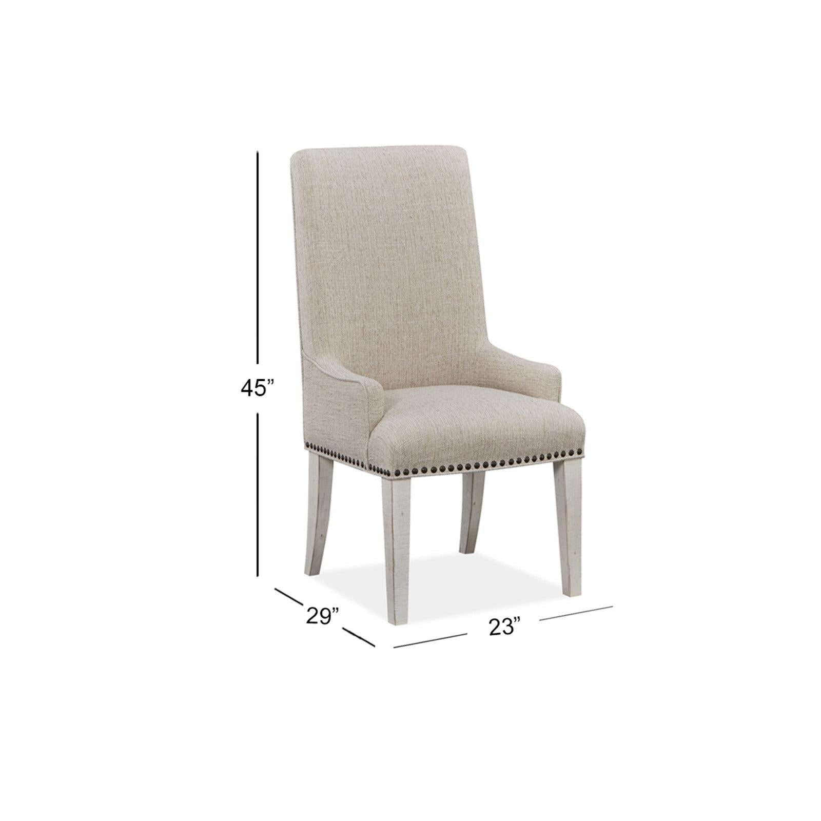 Magnussen Home Bronwyn Alabaster Upholstered Host Chair Set of 2