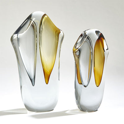 Global Views Grey Amber Duet Vase