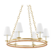 Hudson Valley Lighting Swanton 6 Light 31 inch Aged Brass Chandelier Ceiling Light
