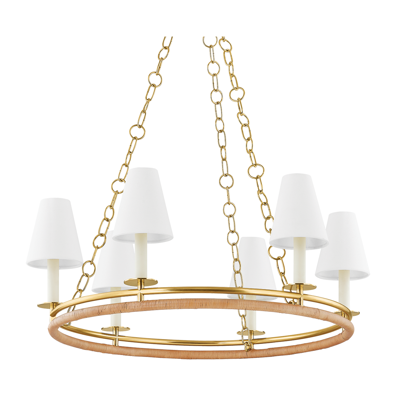 Hudson Valley Lighting Swanton 6 Light 31 inch Aged Brass Chandelier Ceiling Light