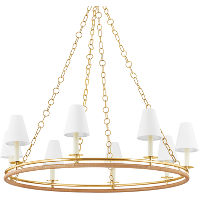 Hudson Valley Lighting Swanton 8 Light 43 inch Aged Brass Chandelier Ceiling Light