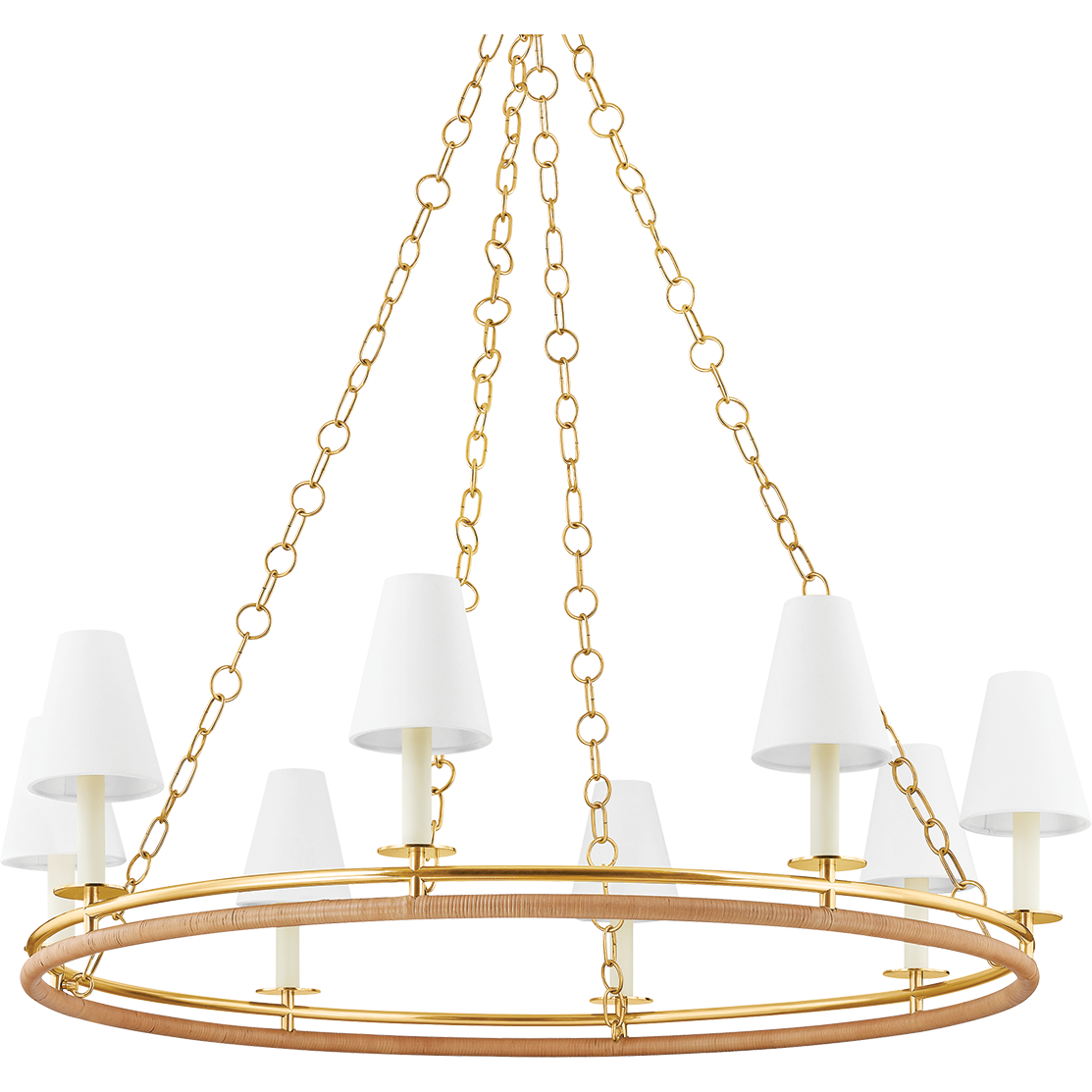 Hudson Valley Lighting Swanton 8 Light 43 inch Aged Brass Chandelier Ceiling Light