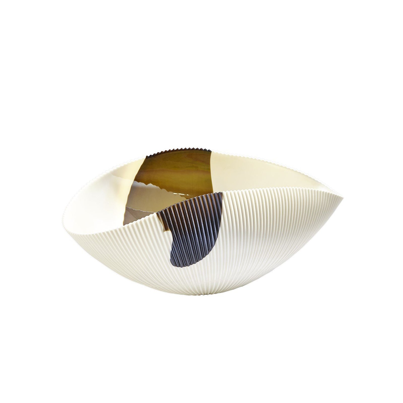 Global Views Bronze Stripe Pleated Bowl