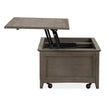 Magnussen Home Paxton Place Dovetail Grey Lift Top Storage Cocktail Table With Casters