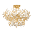 Hudson Valley Lighting Maybrook 4 Light Vintage Gold Leaf Semi Flush Ceiling Light