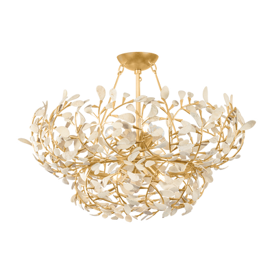 Hudson Valley Lighting Maybrook 6 Light Vintage Gold Leaf Chandelier Ceiling Light