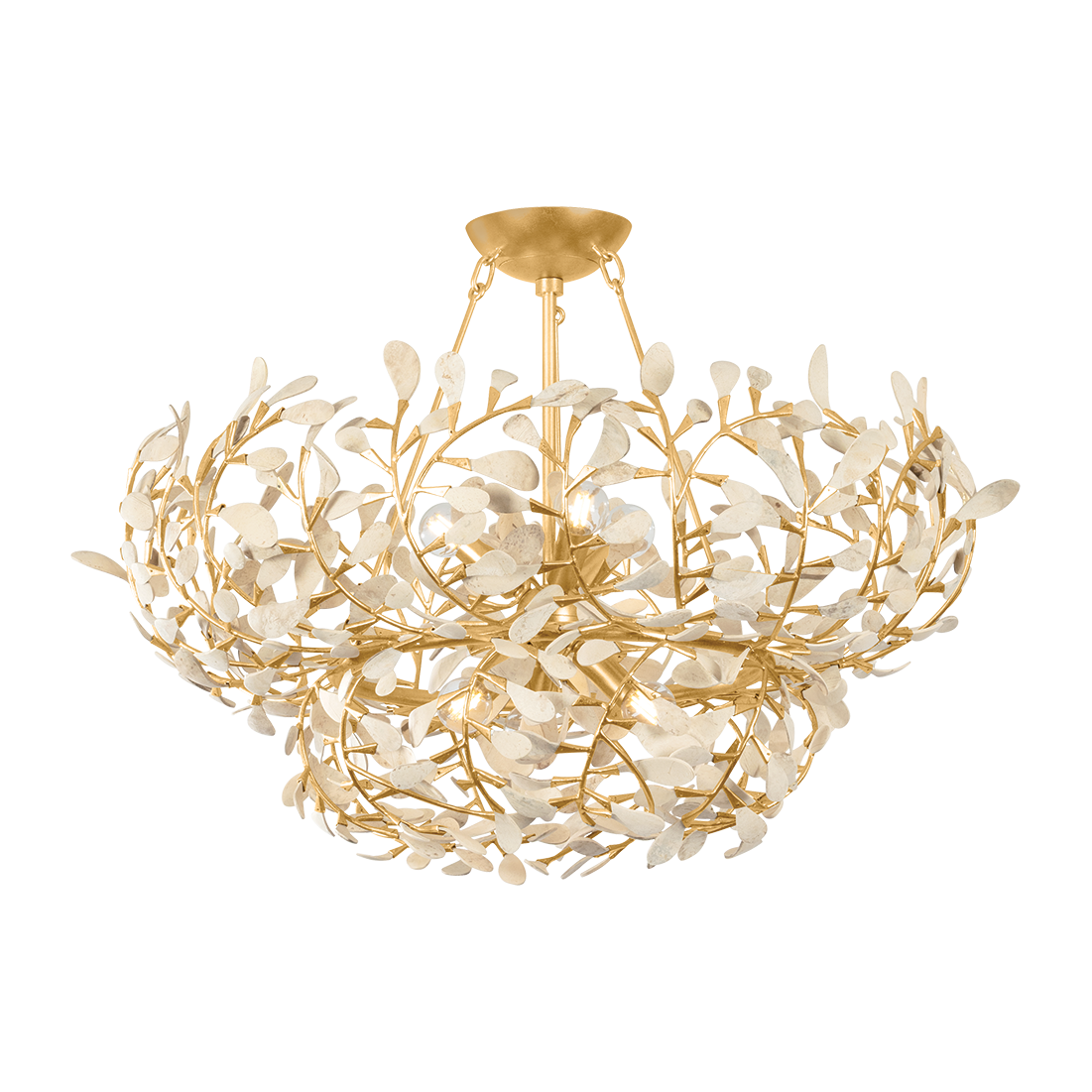 Hudson Valley Lighting Maybrook 6 Light Vintage Gold Leaf Chandelier Ceiling Light