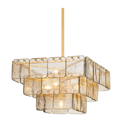 Corbett Regal 9 Light Vintage Gold Leaf Chandelier Ceiling Light