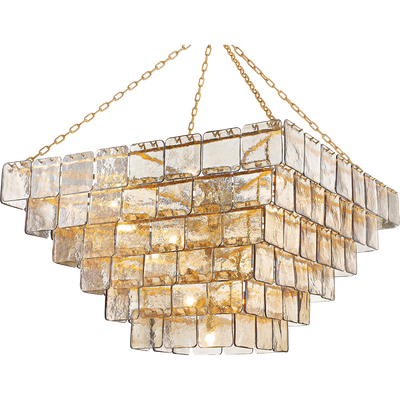Corbett Regal 29 Light Vintage Gold Leaf Chandelier Ceiling Light