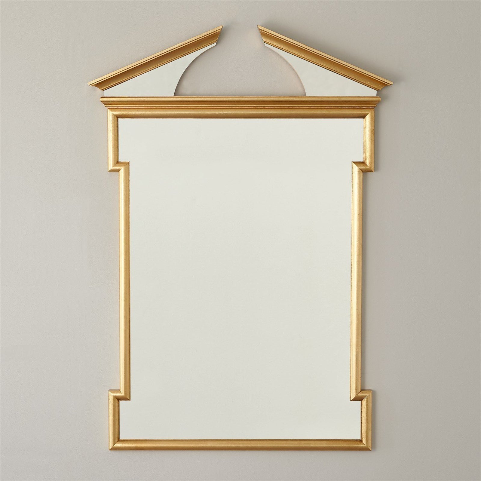 Global Views Gold Leaf Broken Pediment Mirror