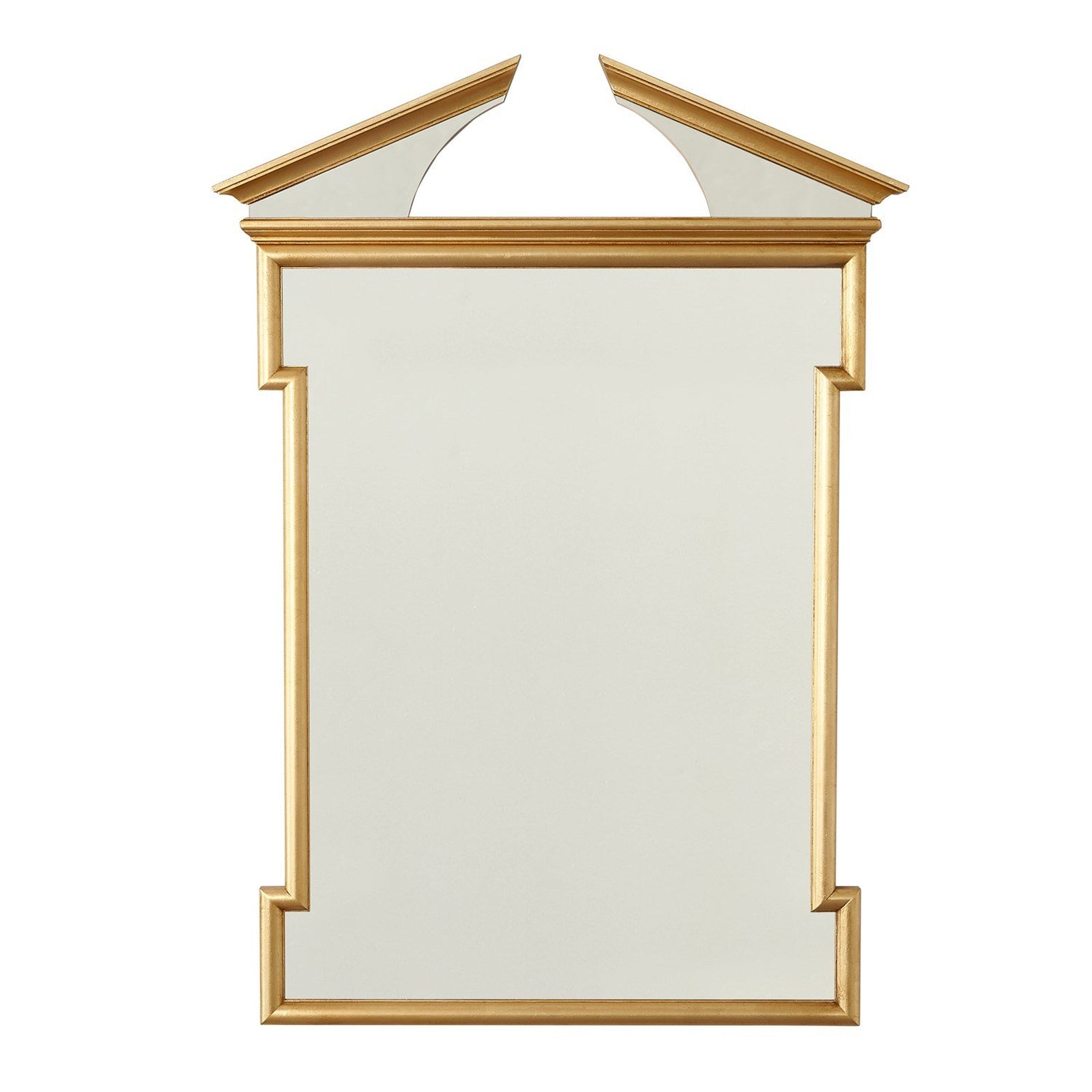 Global Views Gold Leaf Broken Pediment Mirror