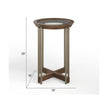 Magnussen Home Elora Walnut And Tarnished Silver And Clear Glass Round Accent Table