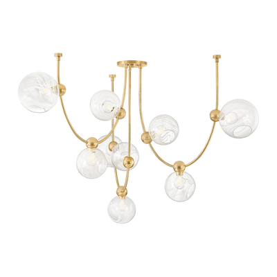 Corbett Astraia 9 Light Vintage Brass Chandelier Ceiling Light
