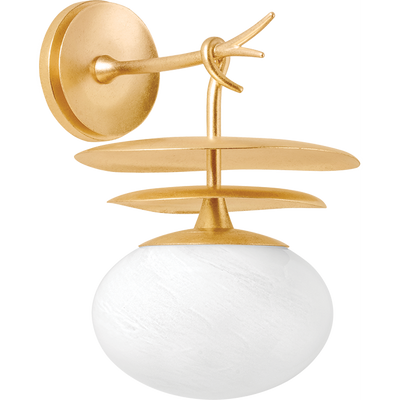 Corbett Ceylon 1 Light Vintage Gold Leaf Wall Sconce Wall Light