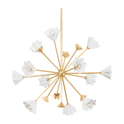 Corbett Julieta 12 Light Vintage Gold Leaf Chandelier Ceiling Light