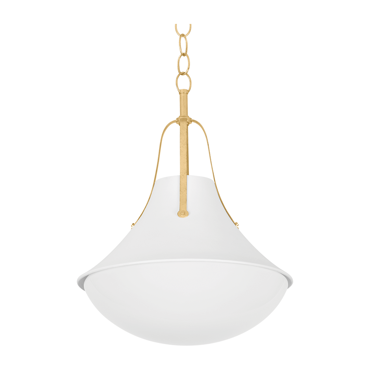 Hudson Valley Lighting Coventry 1 Light 20 inch Vintage Gold Leaf/ White Plaster Pendant Ceiling Light