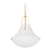Hudson Valley Lighting Coventry 1 Light 20 inch Vintage Gold Leaf/ White Plaster Pendant Ceiling Light