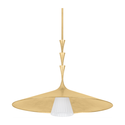 Hudson Valley Lighting Vails Gate 1 Light 34 inch Vintage Gold Leaf Pendant Ceiling Light