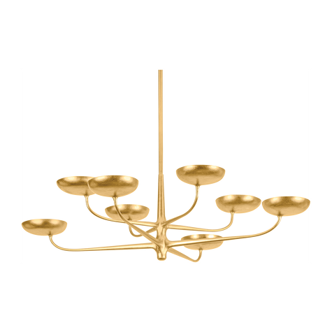 Hudson Valley Lighting Taormina 8 Light Vintage Gold Leaf Chandelier Ceiling Light