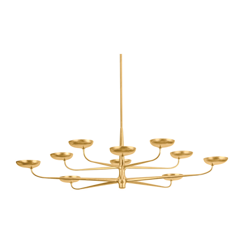 Hudson Valley Lighting Taormina 10 Light Vintage Gold Leaf Chandelier Ceiling Light