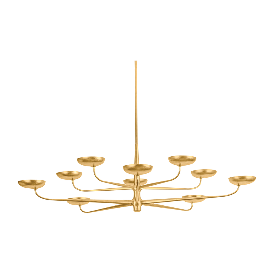 Hudson Valley Lighting Taormina 10 Light Vintage Gold Leaf Chandelier Ceiling Light