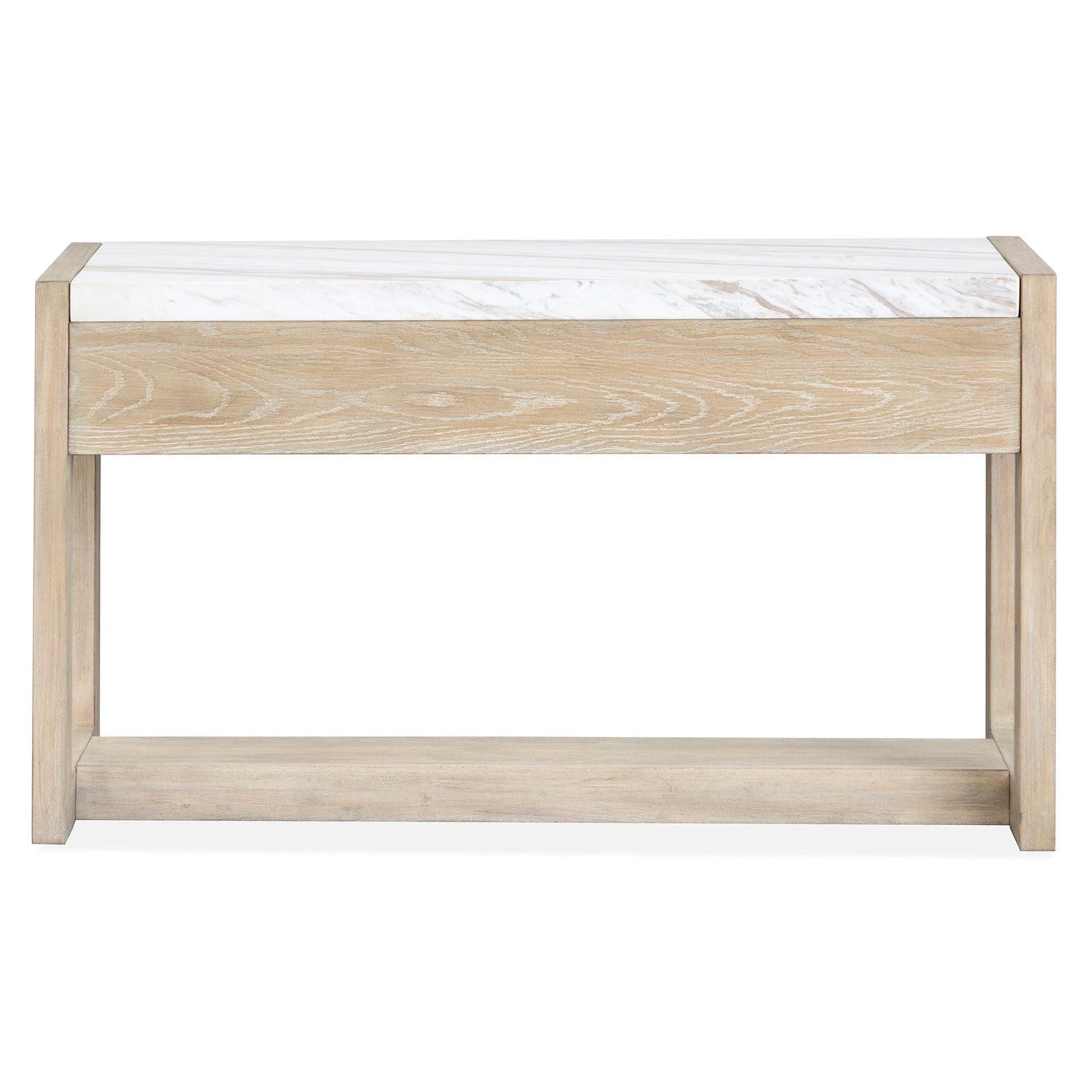 Magnussen Home Preston Gallery Buff And Antique Silver Rectangular Sofa Table