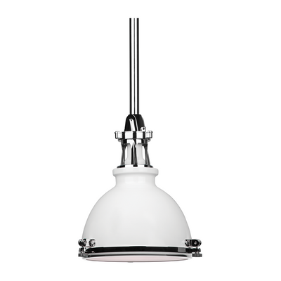 Hudson Valley Lighting Massena 1 Light 9.5 inch White/Polished Nickel Combo Pendant Ceiling Light Clearance