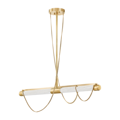 Corbett Lariat 2 Light Vintage Brass Linear Ceiling Light