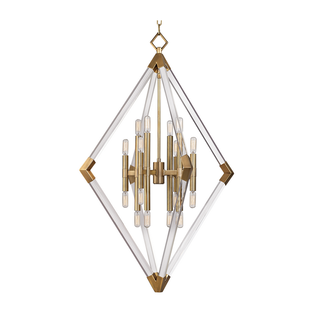 Hudson Valley Lighting Lyons 16 Light 31 inch Aged Brass Chandelier Ceiling Light Clearance
