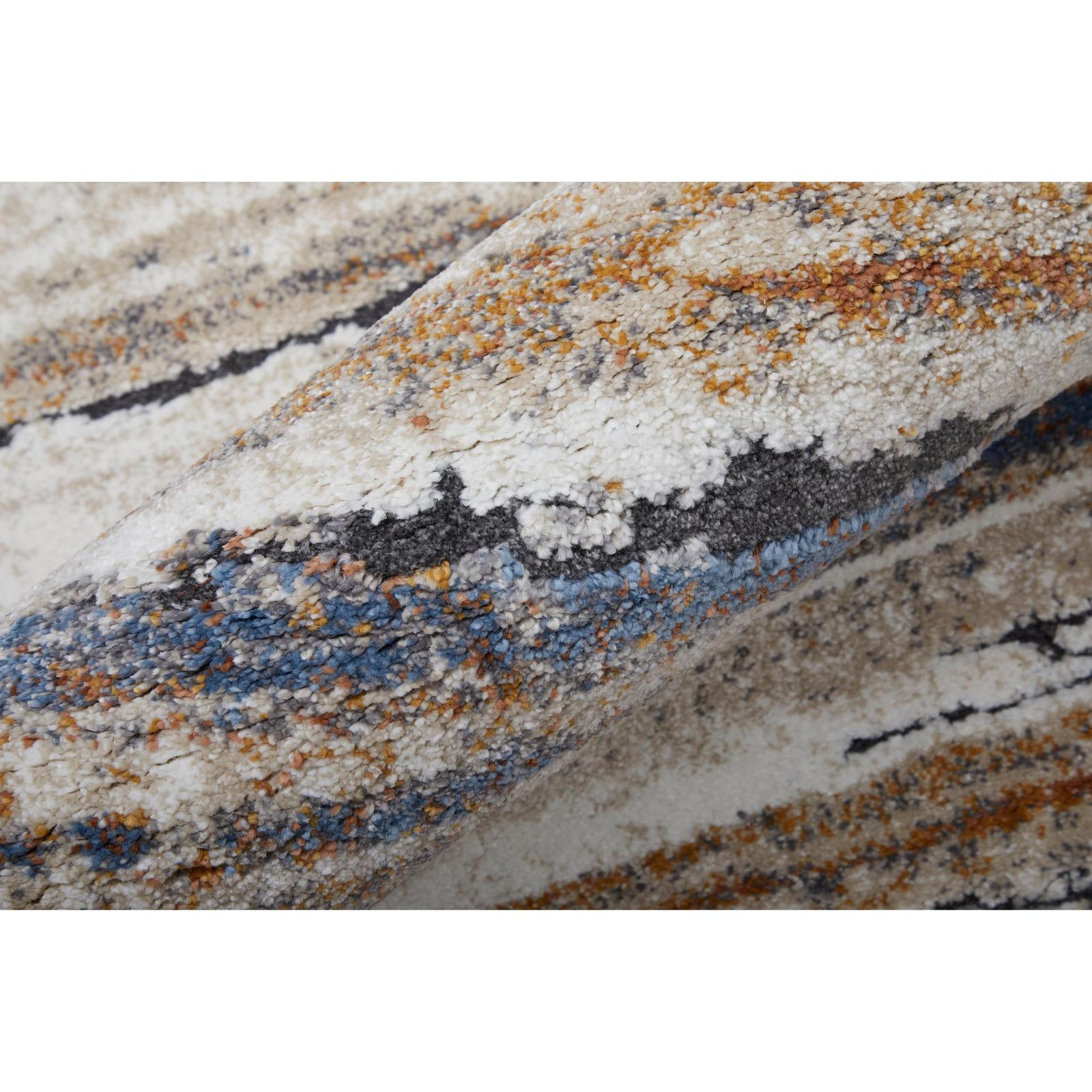 Feizy Gilmore 39MQF Modern Stripes, Ivory/Orange/Gray, Rug