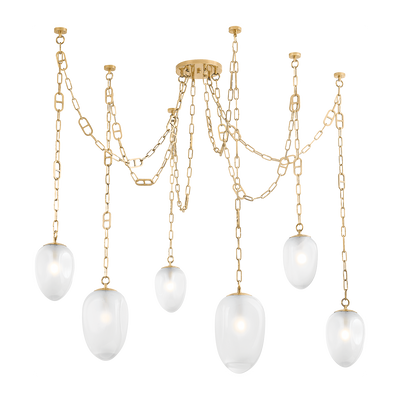 Corbett Daith 6 Light Vintage Brass Chandelier Ceiling Light