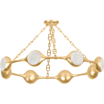 Corbett Riviere 8 Light Vintage Gold Leaf Chandelier Ceiling Light