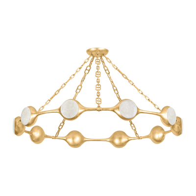 Corbett Riviere 10 Light Vintage Gold Leaf Chandelier Ceiling Light