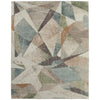 Feizy Eden 39QVF Modern Color Block Rug in Ivory/Blue/Green